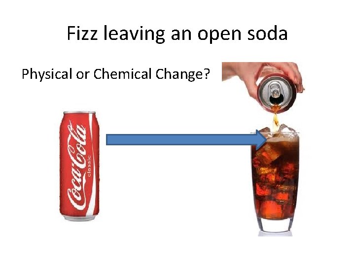 Fizz leaving an open soda Physical or Chemical Change? 