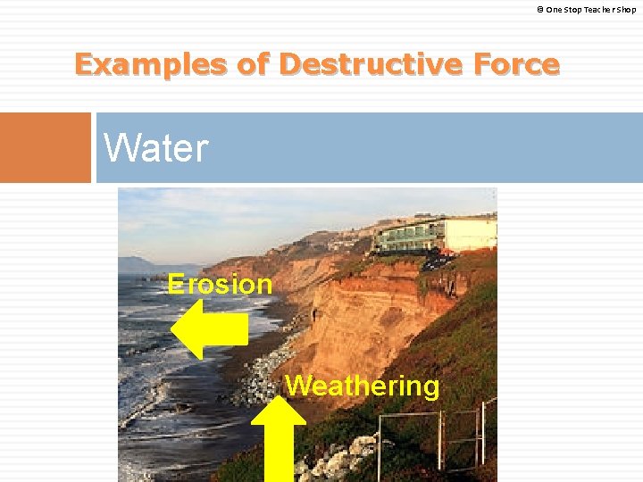 © One Stop Teacher Shop Examples of Destructive Force Water Erosion Weathering 