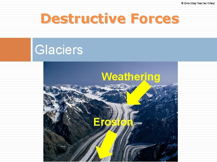 © One Stop Teacher Shop Destructive Forces Glaciers Weathering If the pink gorilla eats