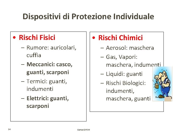 Dispositivi di Protezione Individuale • Rischi Fisici • Rischi Chimici – Rumore: auricolari, cuffia Dispositivi di Protezione Individuale • Rischi Fisici • Rischi Chimici – Rumore: auricolari, cuffia