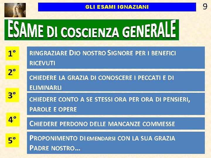 GLI ESAMI IGNAZIANI 1° 2° 3° RINGRAZIARE DIO NOSTRO SIGNORE PER I BENEFICI RICEVUTI GLI ESAMI IGNAZIANI 1° 2° 3° RINGRAZIARE DIO NOSTRO SIGNORE PER I BENEFICI RICEVUTI