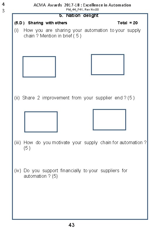 4 3 ACMA Awards 2017 -18 : Excellence in Automation PM_44_F 41, Rev No.