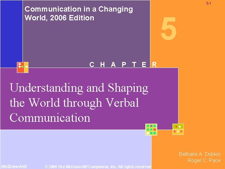 Communication in a Changing World, 2006 Edition 5 -1 5 C H A P Communication in a Changing World, 2006 Edition 5 -1 5 C H A P