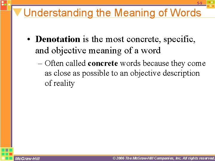 5 -9 Understanding the Meaning of Words • Denotation is the most concrete, specific, 5 -9 Understanding the Meaning of Words • Denotation is the most concrete, specific,