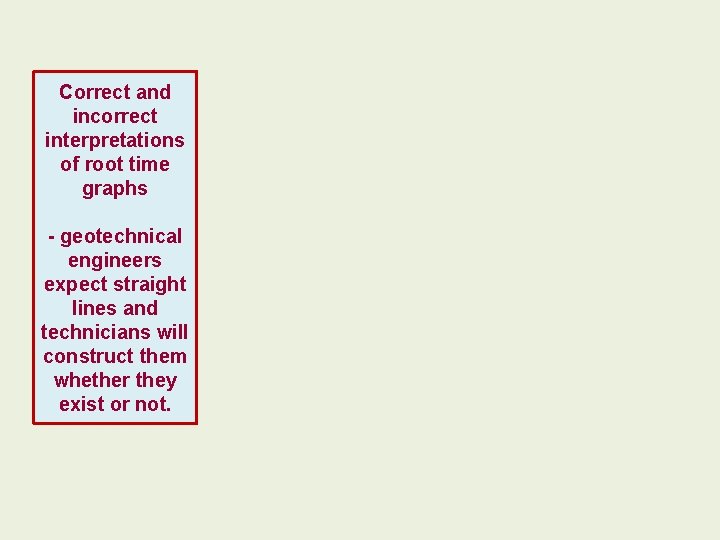 Correct and incorrect interpretations of root time graphs - geotechnical engineers expect straight lines Correct and incorrect interpretations of root time graphs - geotechnical engineers expect straight lines