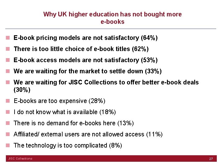 Why UK higher education has not bought more e-books n E-book pricing models are