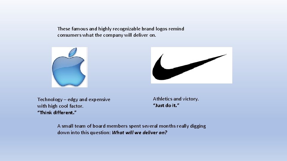 These famous and highly recognizable brand logos remind consumers what the company will deliver