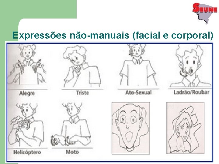 Expressões não-manuais (facial e corporal) 