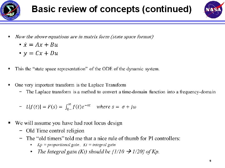 Basic review of concepts (continued) § 8 