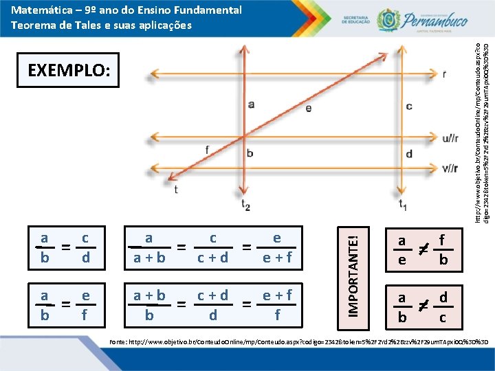 MATEMTICA Ensino Fundamental 9 ano Teorema de Tales