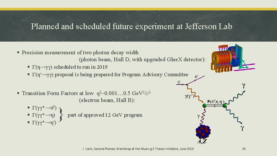 Planned and scheduled future experiment at Jefferson Lab § Precision measurement of two photon