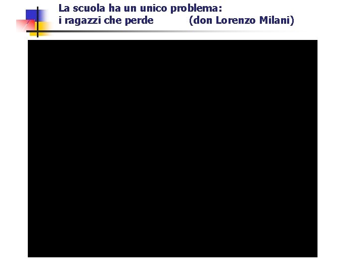 La scuola ha un unico problema: i ragazzi che perde (don Lorenzo Milani) 