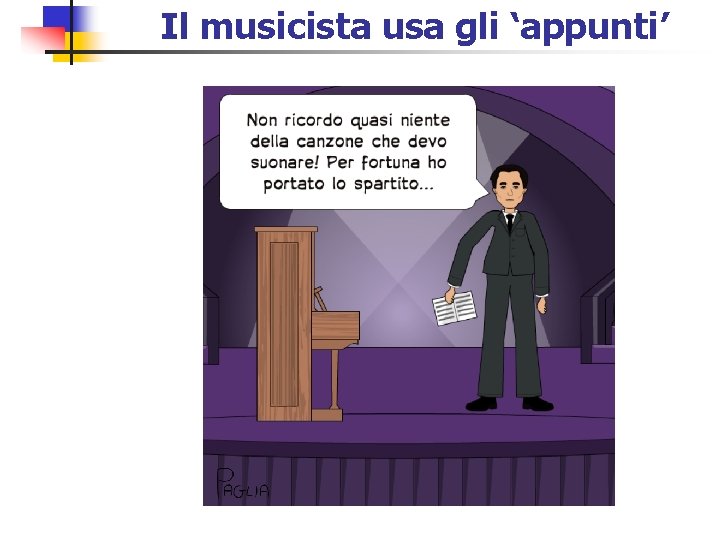 Il musicista usa gli ‘appunti’ 