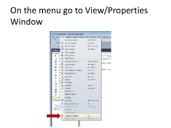 On the menu go to View/Properties Window 