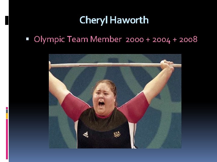 Cheryl Haworth Olympic Team Member 2000 + 2004 + 2008 