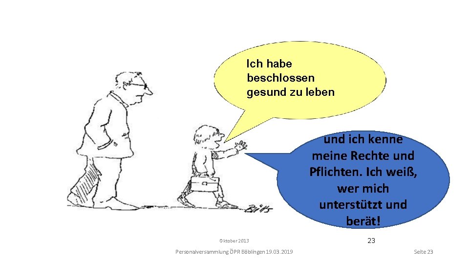 Ich habe beschlossen gesund zu leben und ich kenne meine Rechte und Pflichten. Ich