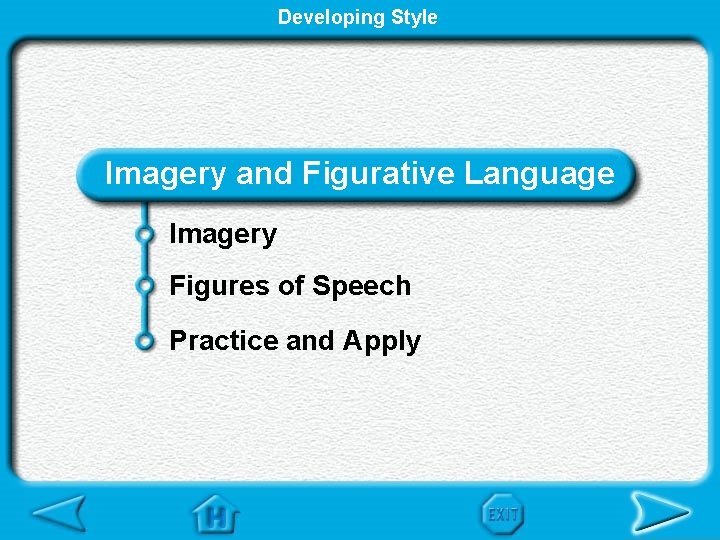 Developing Style Imagery and Figurative Language Imagery Figures of Speech Practice and Apply 