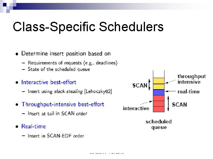 Class-Specific Schedulers CS 598 KN - Fall 2018 