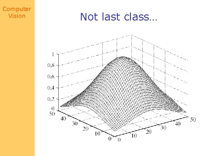 Computer Vision Not last class… 