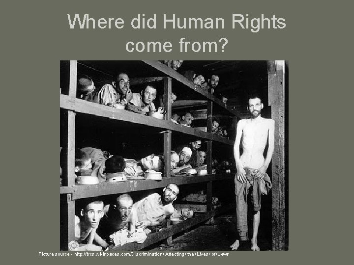 Where did Human Rights come from? Picture source - http: //trcs. wikispaces. com/Discrimination+Affecting+the+Lives+of+Jews 