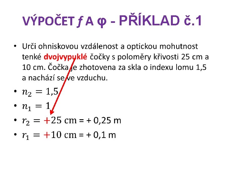 VÝPOČET f A φ - PŘÍKLAD č. 1 • 