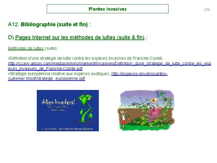 Plantes invasives 173 A 12. Bibliographie (suite et fin) : D) Pages Internet sur
