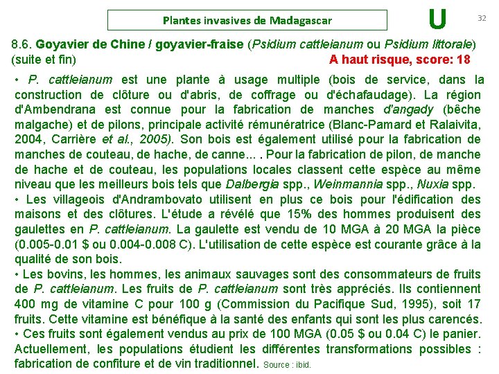 Plantes invasives de Madagascar U 32 8. 6. Goyavier de Chine / goyavier-fraise (Psidium