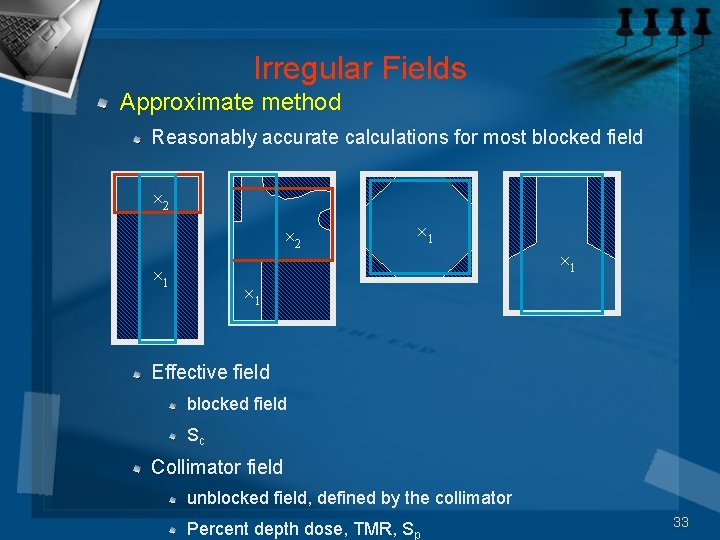 Irregular Fields Approximate method Reasonably accurate calculations for most blocked field × 2 ×