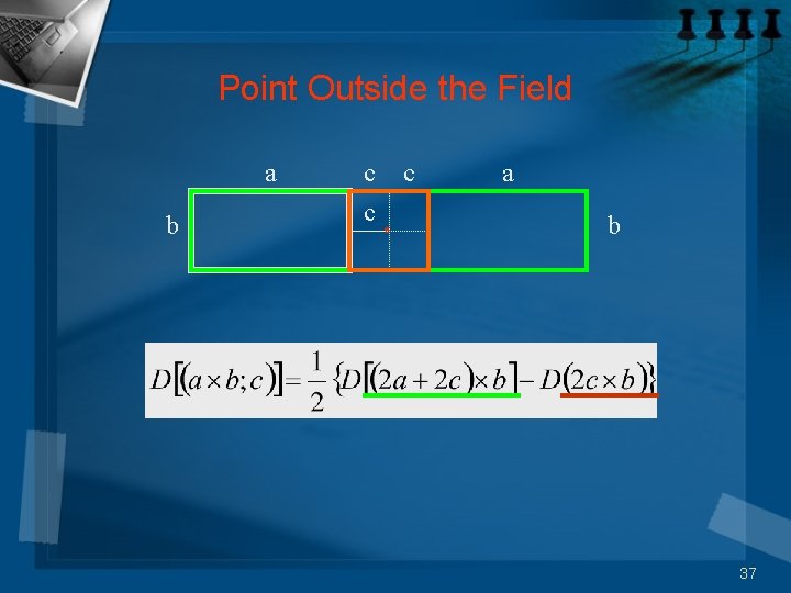 Point Outside the Field a b c c c ● a b 37 