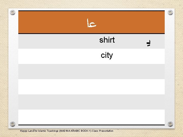  ﻋﺍ shirt city Happy Land for Islamic Teachings (MADINA ARABIC BOOK-1) Class Presentation