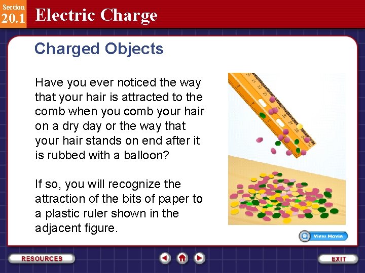 Section 20. 1 Electric Charged Objects Have you ever noticed the way that your