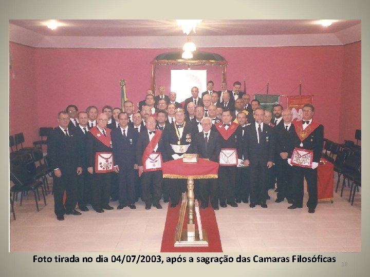 Foto tirada no dia 04/07/2003, após a sagração das Camaras Filosóficas 18 