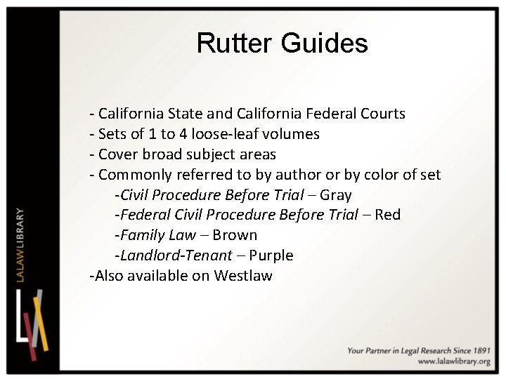 Rutter Guides - California State and California Federal Courts - Sets of 1 to