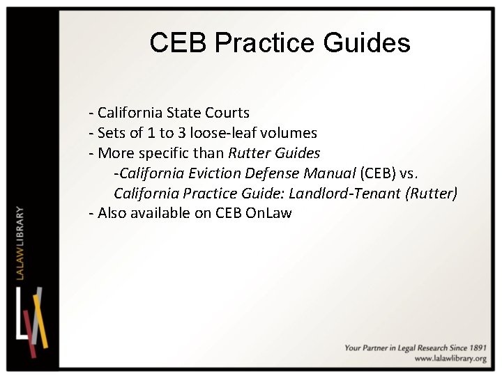 CEB Practice Guides - California State Courts - Sets of 1 to 3 loose-leaf