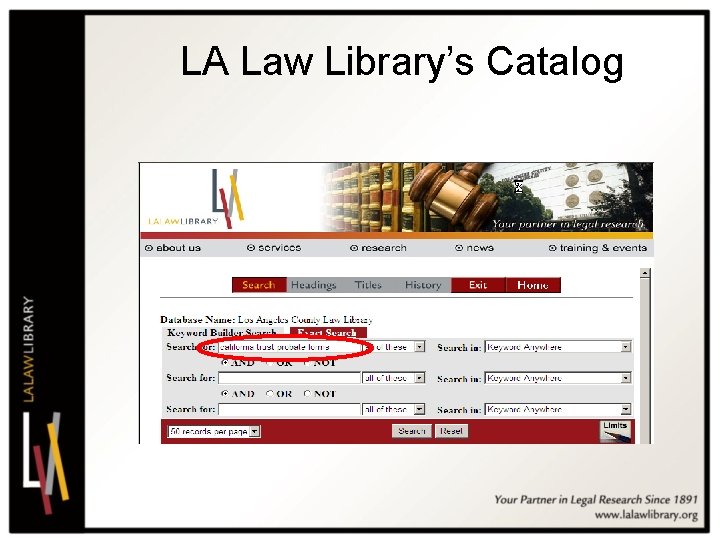 LA Law Library’s Catalog 