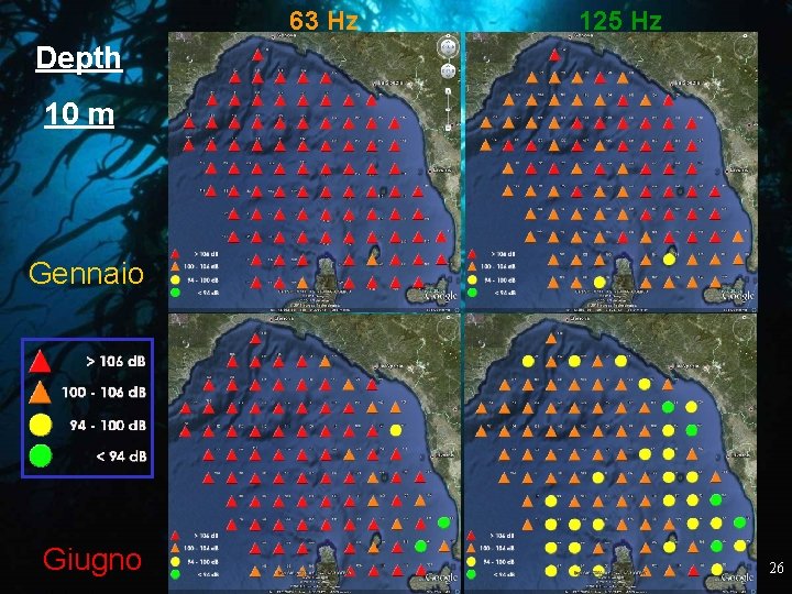 63 Hz 125 Hz Depth 10 m Gennaio Giugno 26 