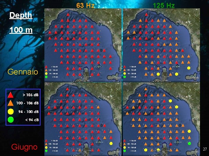 63 Hz 125 Hz Depth 100 m Gennaio Giugno 27 