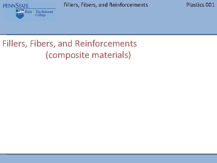 Fillers, Fibers, and Reinforcements BLANK Fillers, Fibers, and Reinforcements (composite materials) Plastics 001 