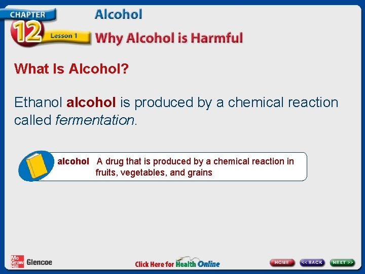 What Is Alcohol? Ethanol alcohol is produced by a chemical reaction called fermentation. alcohol