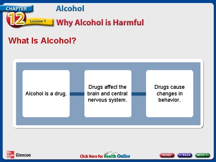 What Is Alcohol? Alcohol is a drug. Drugs affect the brain and central nervous