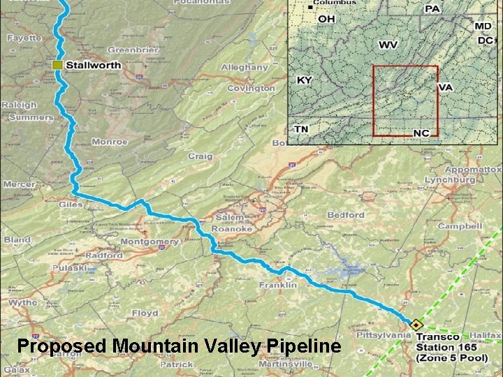 Location of MVP -Virginia Proposed Mountain Valley Pipeline 