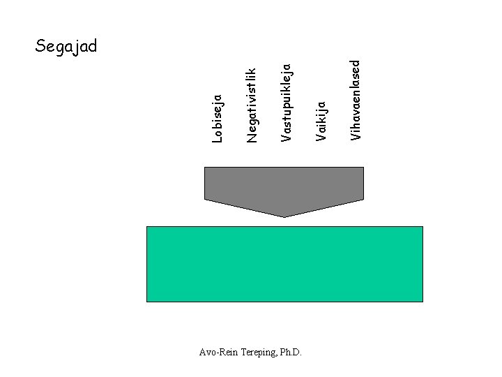 Avo-Rein Tereping, Ph. D. Vihavaenlased Vaikija Vastupuikleja Negativistlik Lobiseja Segajad Avo-Rein Tereping, Ph. D. Vihavaenlased Vaikija Vastupuikleja Negativistlik Lobiseja Segajad