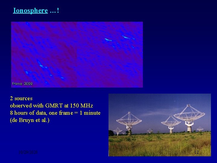 Ionosphere …! 2 sources observed with GMRT at 150 MHz 8 hours of data,