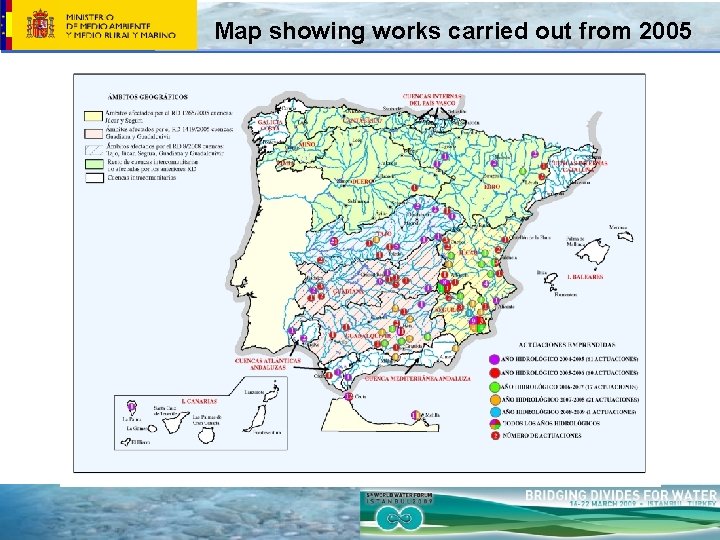 Map showing works carried out from 2005 