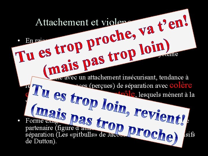 Attachement et violence conjugale ! n e ’ t a v , e h