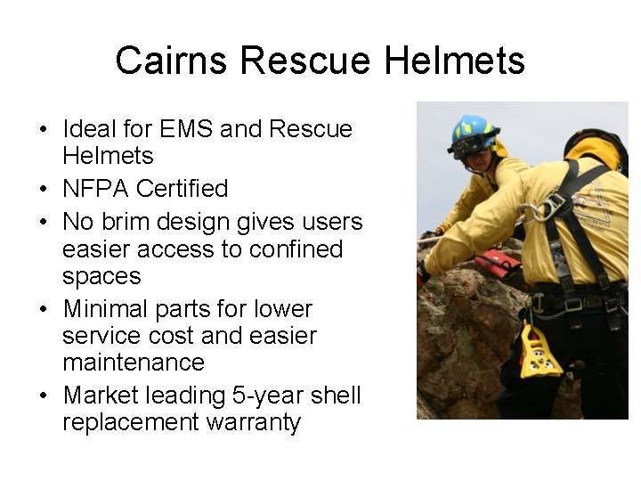 Cairns Rescue Helmets • Ideal for EMS and Rescue Helmets • NFPA Certified •