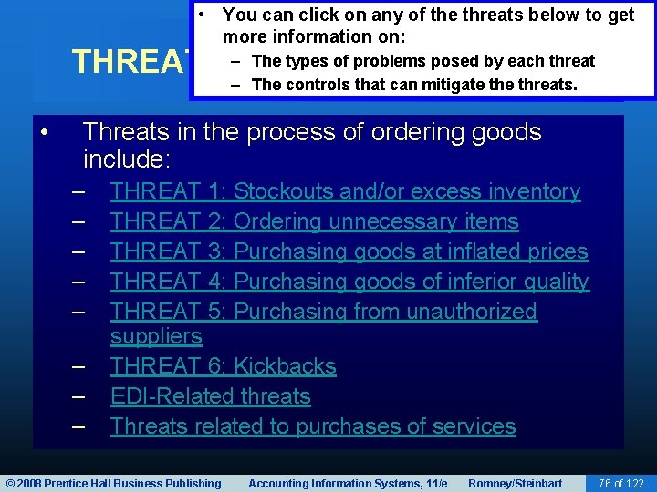  • You can click on any of the threats below to get more