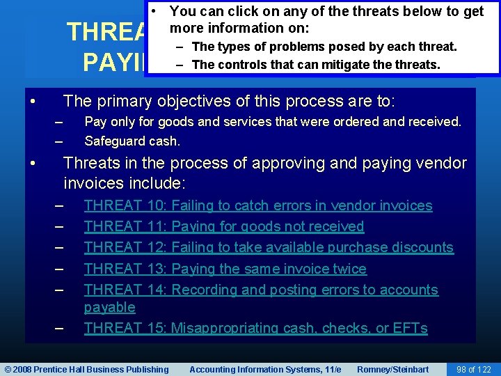  • You can click on any of the threats below to get more