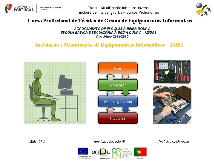 Eixo 1 – Qualificação Inicial de Jovens Tipologia de Intervenção 1. 2 – Cursos