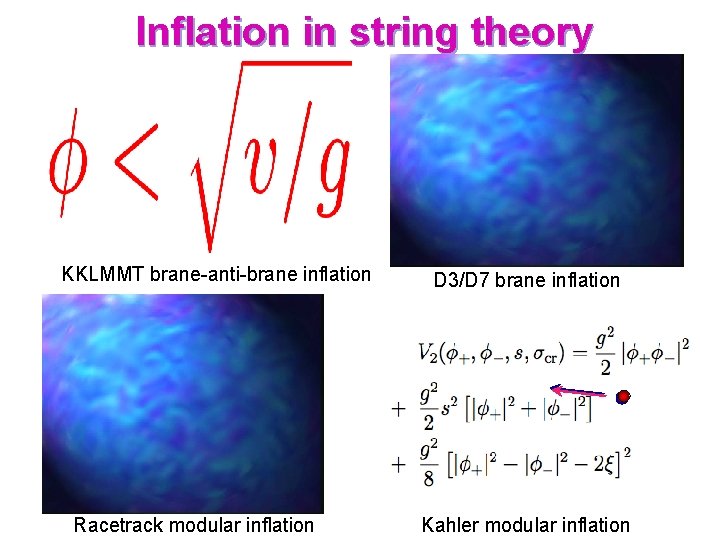 Inflation in string theory KKLMMT brane-anti-brane inflation Racetrack modular inflation D 3/D 7 brane